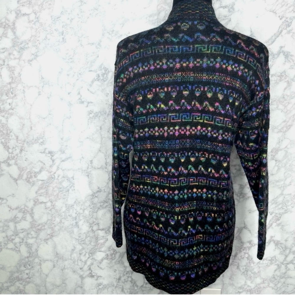 ⭐️ Country Shop 80s WOOL MOHAIR Intarsia Knit Button Up Cardigan Sweater Unisex - Picture 4 of 10